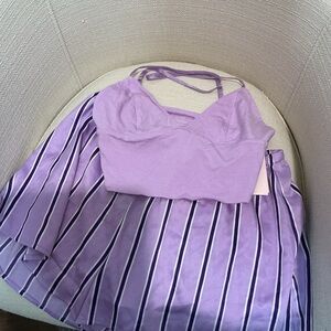 (XS) Victoria’s Secret Lavender Striped Women's Sleepwear Set